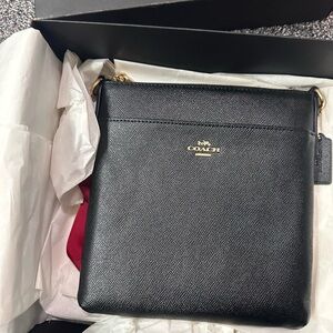 Coach Black Leather Messenger Bag